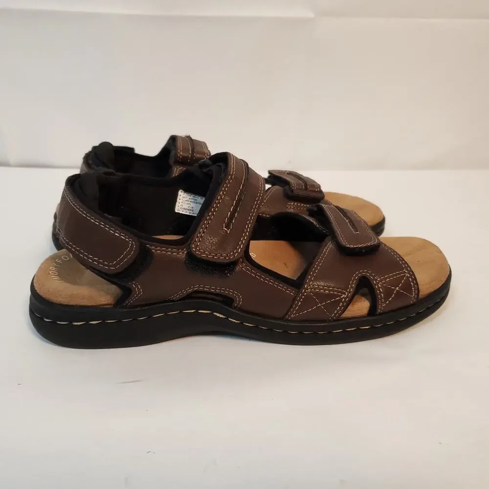 Dockers Mens Brown Newpage River Sandals Shoes SZ 10M Faux Leather Strappy